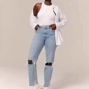 Curve Love 90s Ultra High Rise Straight Jeans (Unopened)